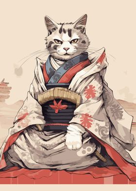 Cat Samurai Japanese