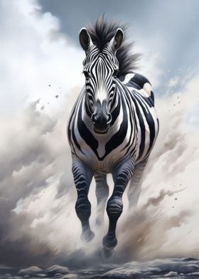 Running Black Zebra