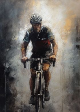 Energetic Cyclist Painting