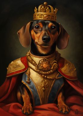 Dachshund dog king style