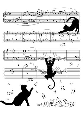 Cats Playing Music Teacher