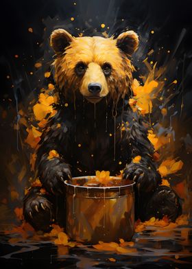 Bear Playing Painting