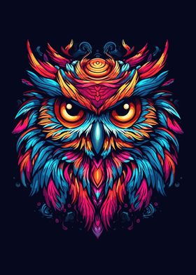 Bird Owl Colorful