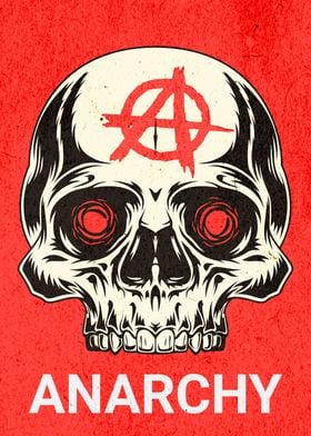 ANARCHY SKULL RED SPACED