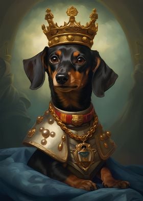Dachshund dog king style