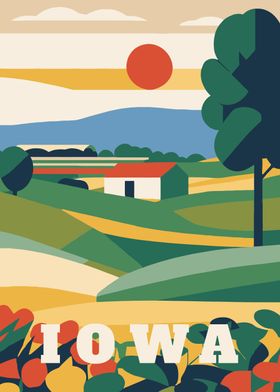 Iowa Travel Country Poster