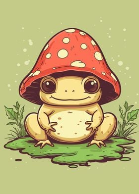 Frog Mushroom Cute 