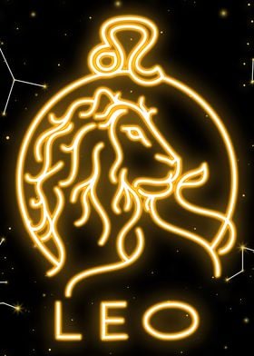 leo neon zodiac