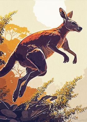 Kangaroo Jumping Vintage