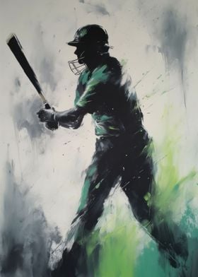 Elegant Cricketer Art