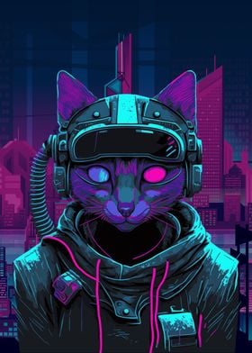 cyberpunk cat