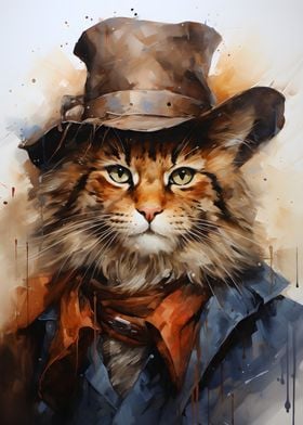 Cowboy Cat in a Hat