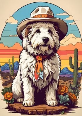 English Sheepdog Cowboy