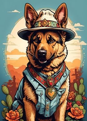 German Shepherd Cowboy