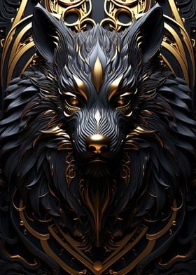 Elegant Golden Legend wolf
