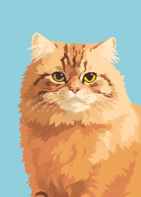 Cute Cat Pixel Art