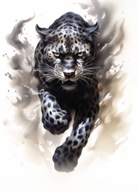 Running Black Cheetah