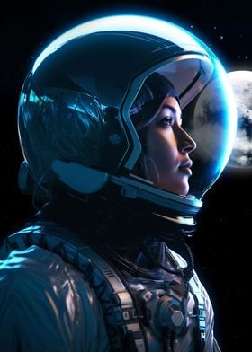 woman astronaut closeup