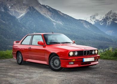 BMW E30 M3 Landscape Red