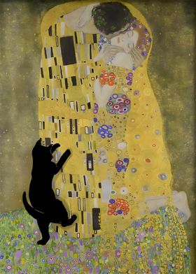 Cat Klimt Kiss