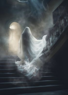 Ghost in a white shroud