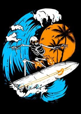 Surfing skull