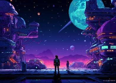 80s Space Game Pixe