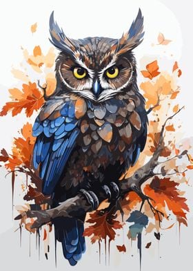 Owl Vibrant Painting