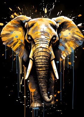 Golden Elephant Painting