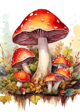 Watercolor Mushroom