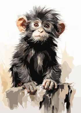 Cute Monkey Painting
