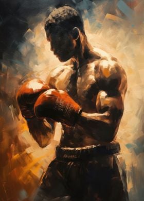 Oil Painting of a Boxer 