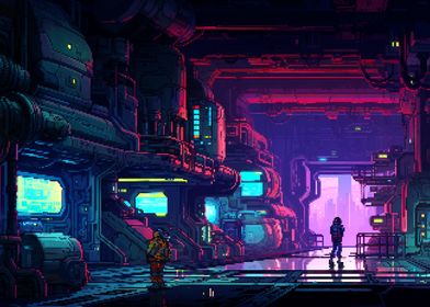 80s Sci Fi Game Pixel Art