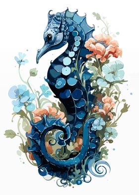 Seahorse Vibrant Painting