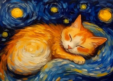 Starry Night Cat 