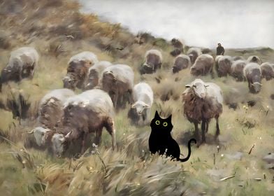 Cat and Sheep Landscape