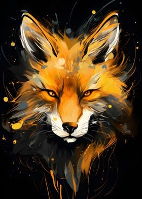 Golden Fox Painting