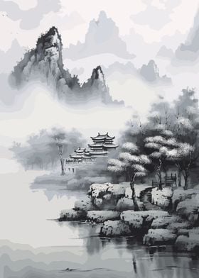 Japan Ink Wash Painting