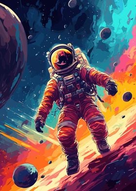 Astronaut Floating Space