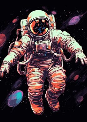 Astronaut Floating Space