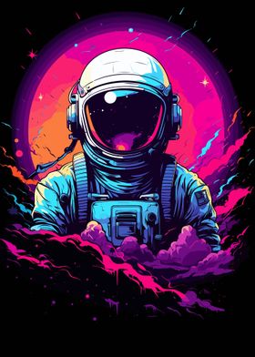 astronaut vivid colors