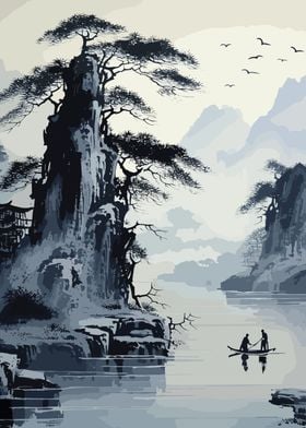 Japan Ink Wash Painting