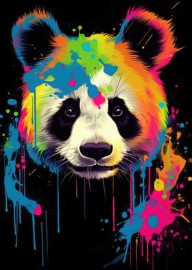 Colorful Panda Bear Animal