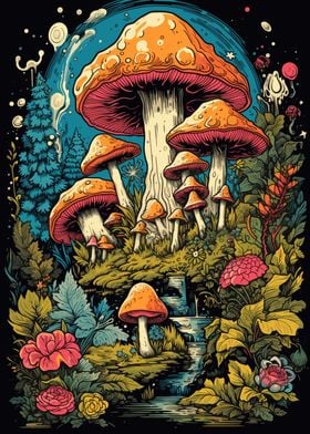 Giant Mushroom Forest View