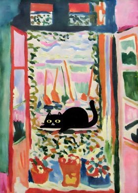 Matisse Open Window Cat