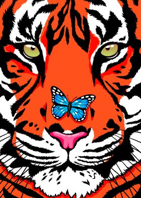 Tiger and butterfly