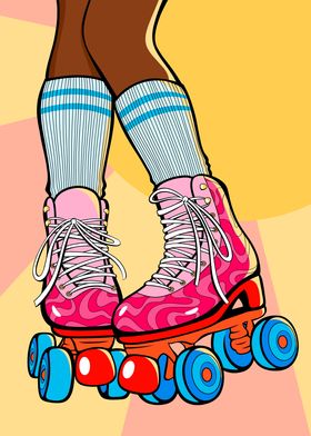 Girl wearing roller skates