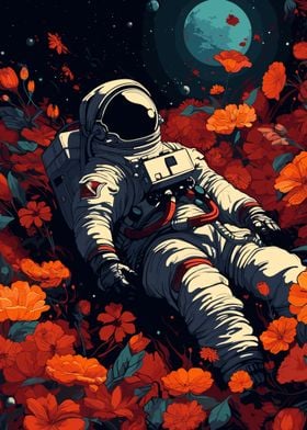 floral astronaut
