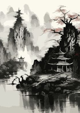 Japan Ink Wash Painting