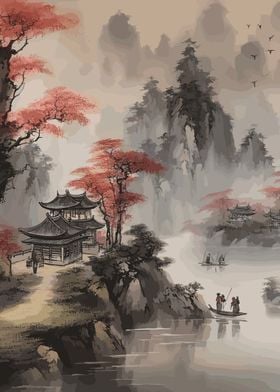 Japan Ink Wash Painting